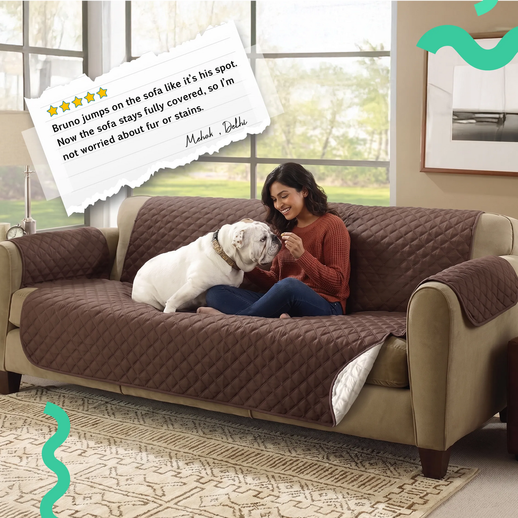 CouchCrush | Waterproof Sofa Cover with Armrest Protection for Fur & Stains