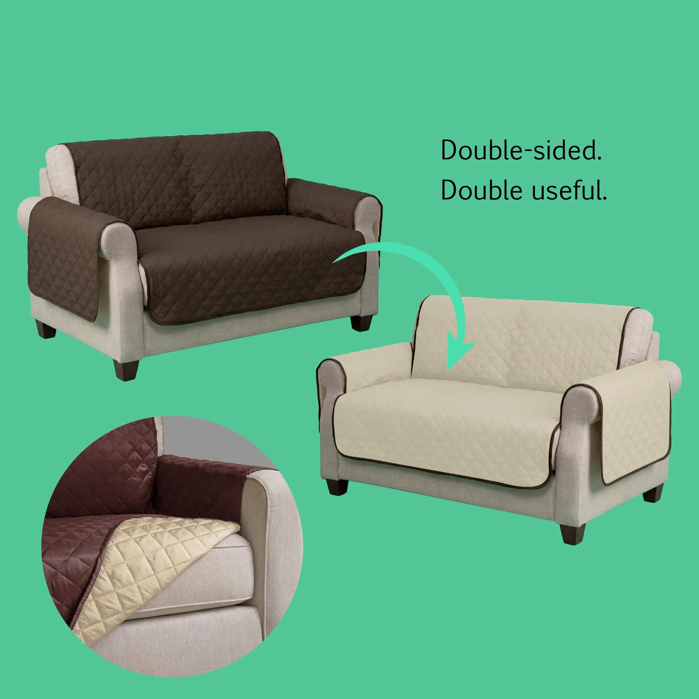 CouchCrush | Waterproof Sofa Cover with Armrest Protection for Fur & Stains