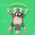 CrinkleCritter – Stuffless Crinkle Plush Toy with Rope Braid Limbs for Pets