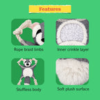 CrinkleCritter – Stuffless Crinkle Plush Toy with Rope Braid Limbs for Pets
