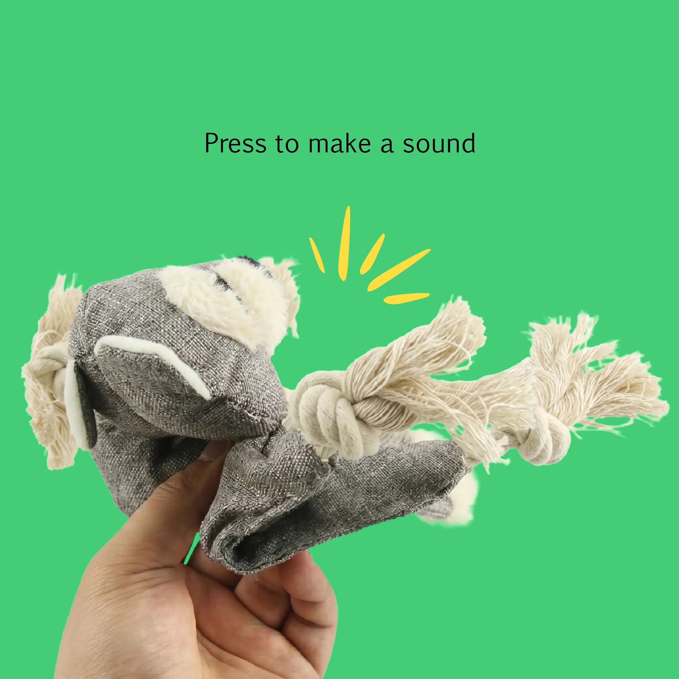 CrinkleCritter – Stuffless Crinkle Plush Toy with Rope Braid Limbs for Pets