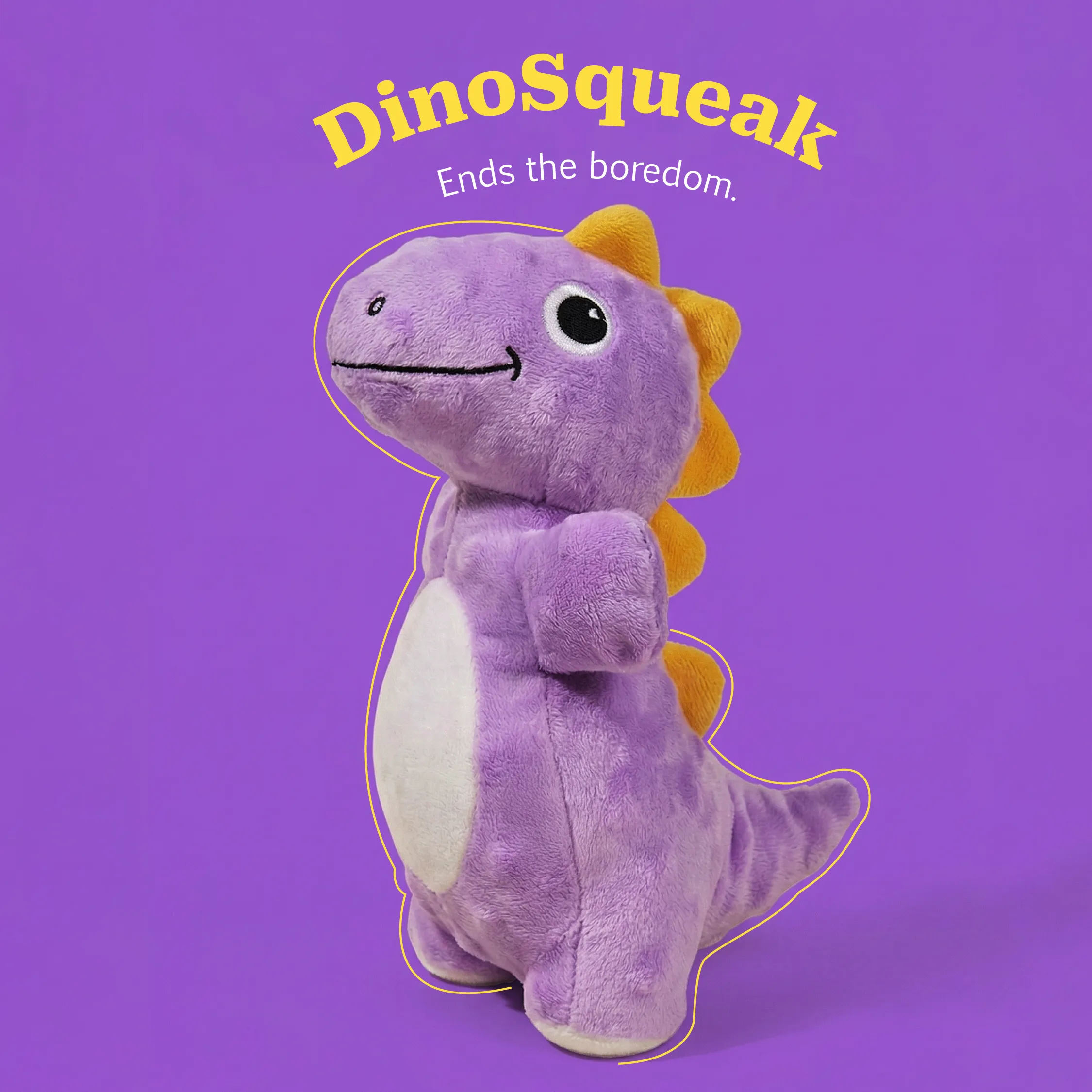 DinoSqueak | Interactive Squeaky Dog Toy. Built-in Squeak. Washable. Endless Play.