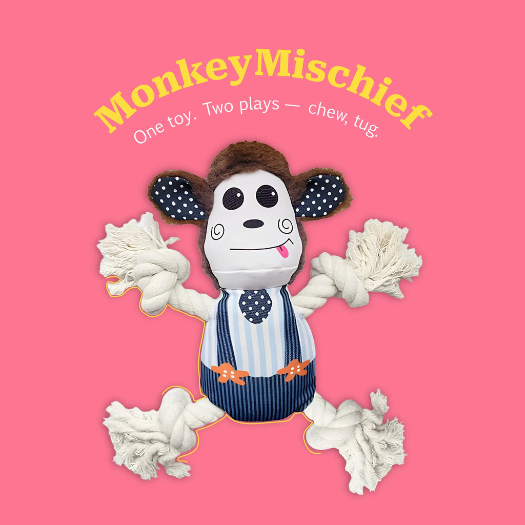 MonkeyMischief | Dual Play Toy for Chewing & Tugging