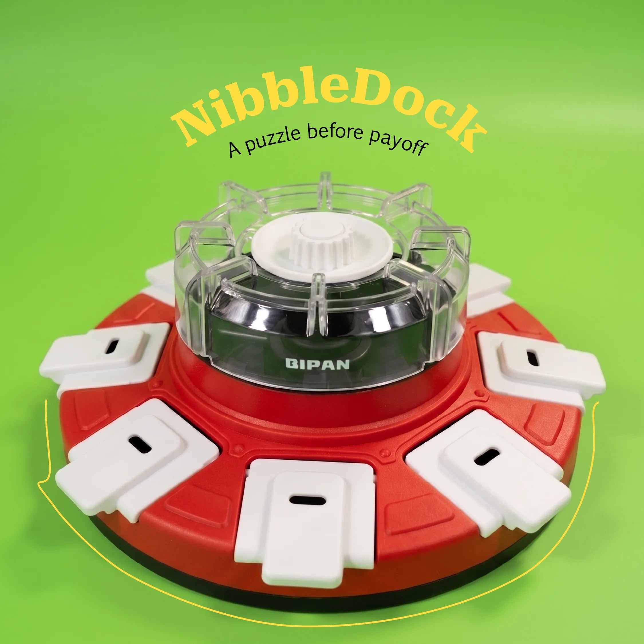 NibbleDock | Puzzle Toy with Sliding Covers & Treat Compartments