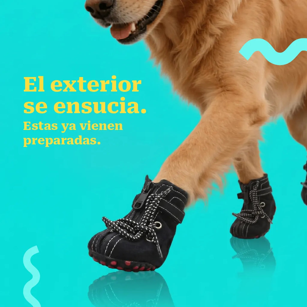 NoirVolt Boots | Faux Leather Waterproof Paw Boots with Grip Sole