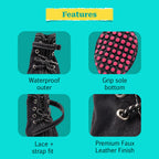 NoirVolt Boots | Faux Leather Waterproof Paw Boots with Grip Sole