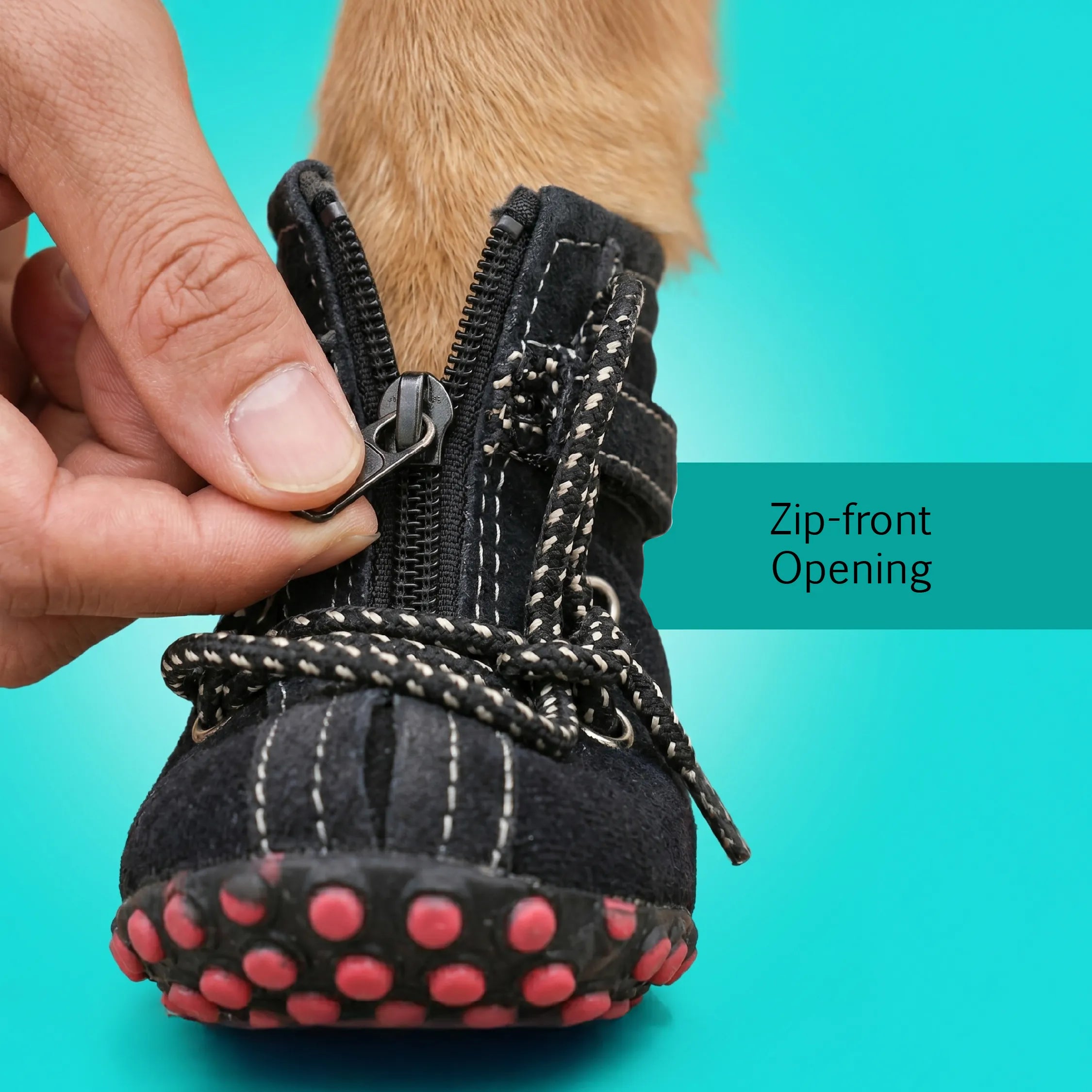 NoirVolt Boots | Faux Leather Waterproof Paw Boots with Grip Sole