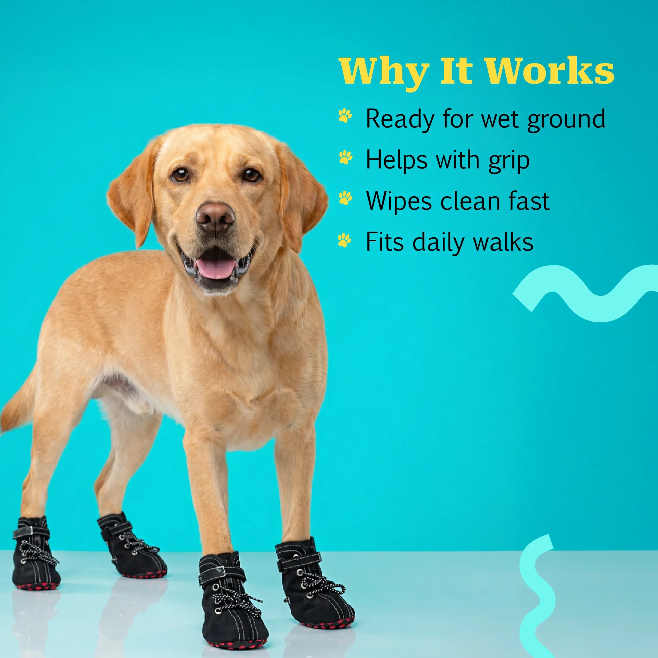 NoirVolt Boots | Faux Leather Waterproof Paw Boots with Grip Sole
