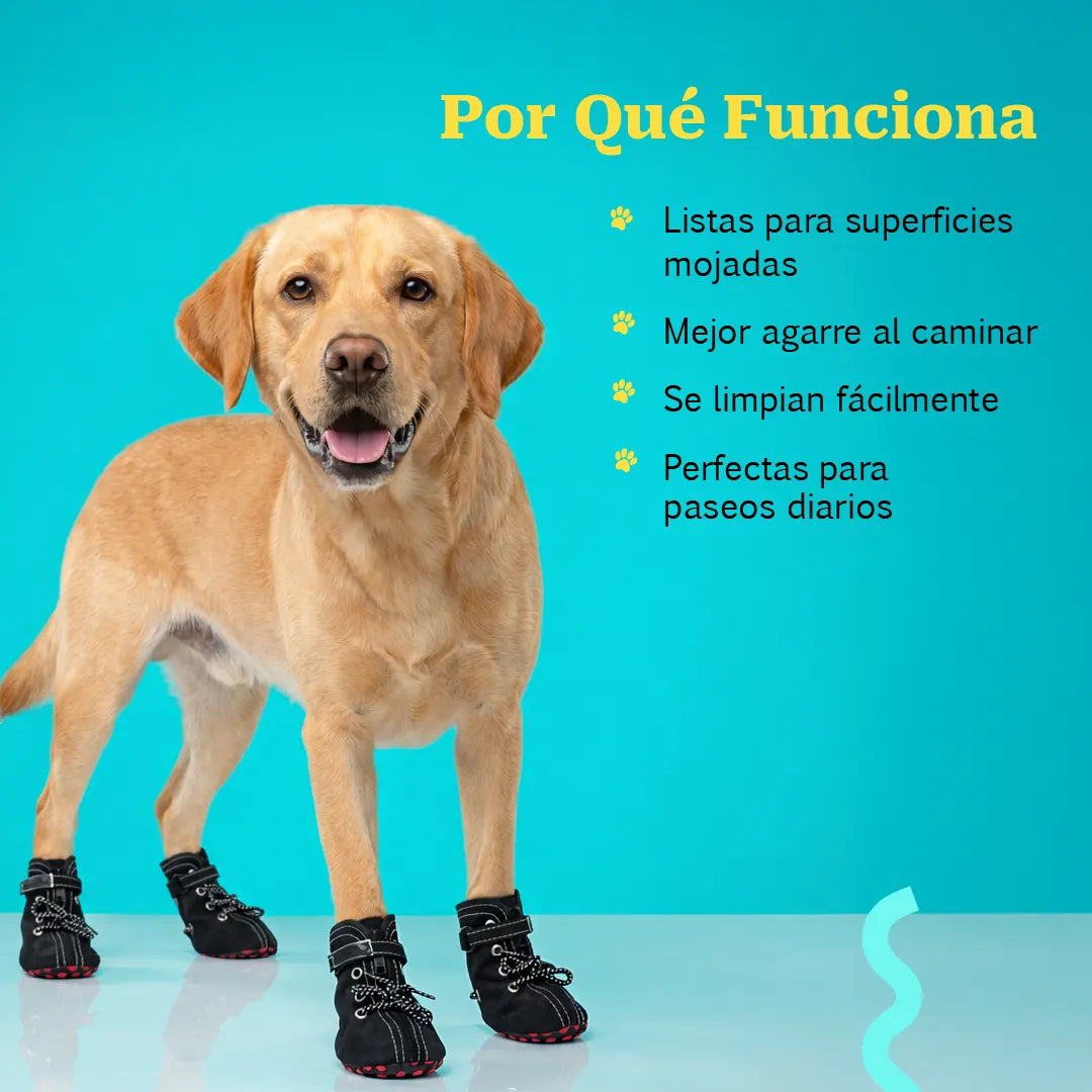 NoirVolt Boots | Faux Leather Waterproof Paw Boots with Grip Sole