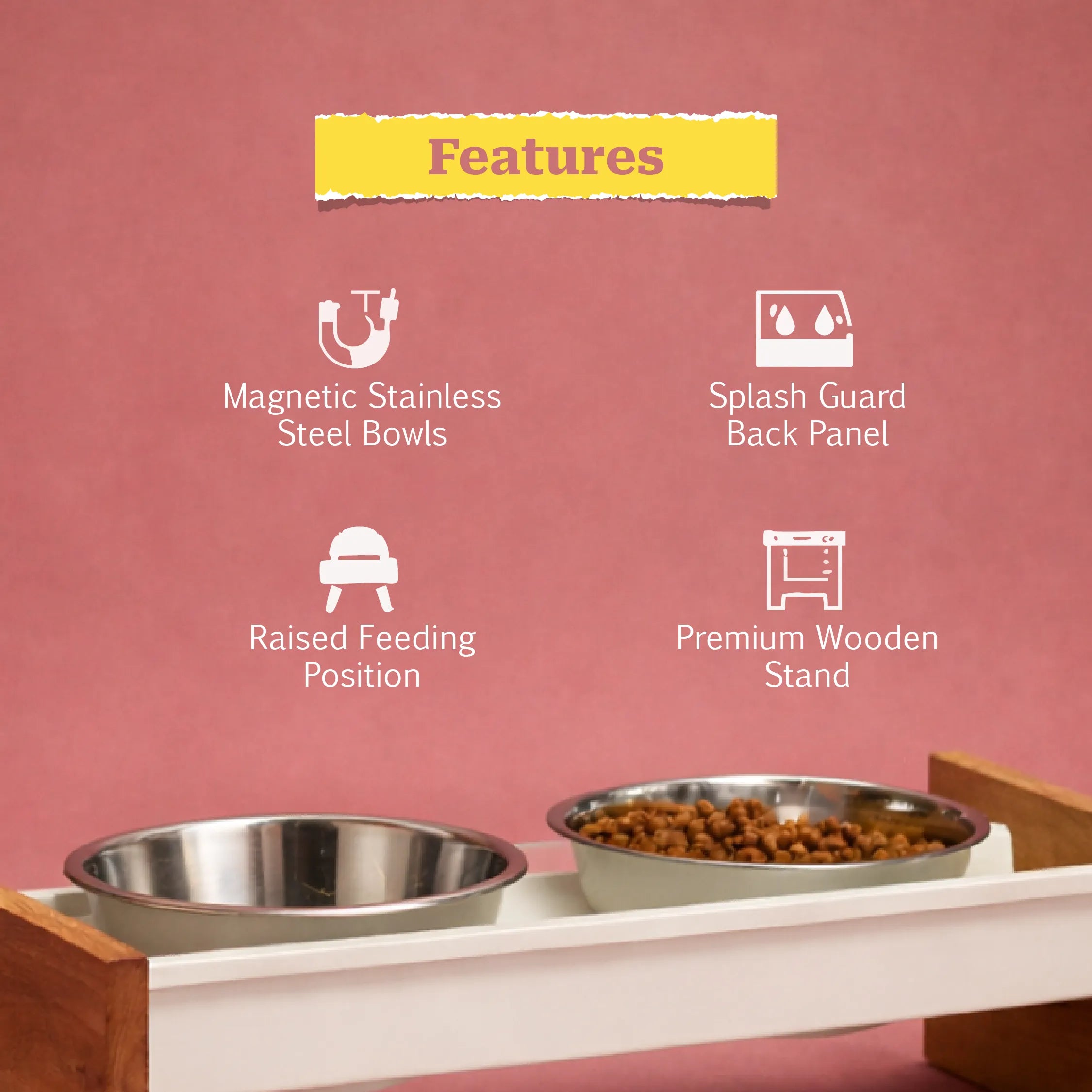 NomHold|Magnetic Pet Feeding Station Stable Bowls & Mess-Free Mealtime