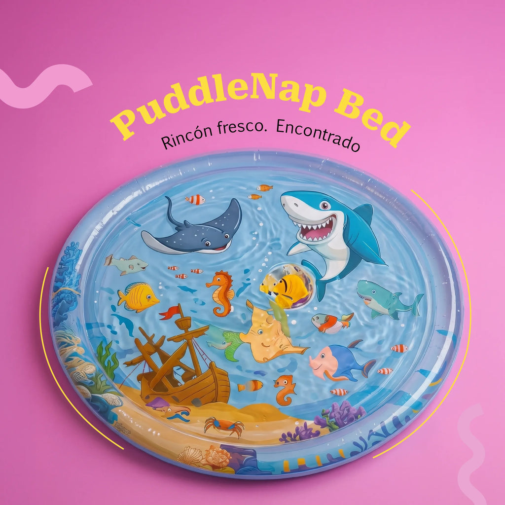 PuddleNap Bed | Water-Filled Cooling Lounge Bed with Floating Toy Layer for Puppies & Small Dogs