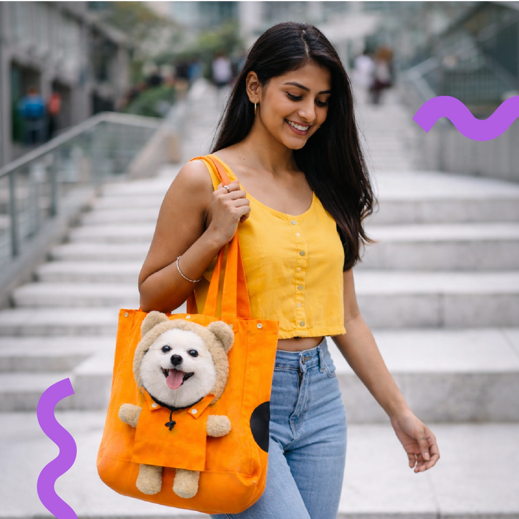CarryCore | Pet Tote Bag | Breathable Travel Carrier for Small Pets (Up to 6.5 kg)